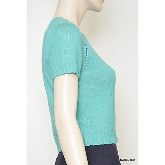Nanette Lepore 'Juggler' Scoop Knit Sweater Top Jacket Pond Blue M Nwt $178 - Picture 3 of 7